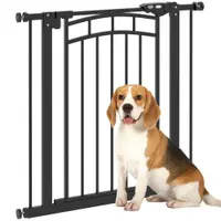 PawHut Barieră de siguranță pentru câine barieră de scări extensibilă dublă blocare 74-80 x 76 cm negru | Aosom Romania