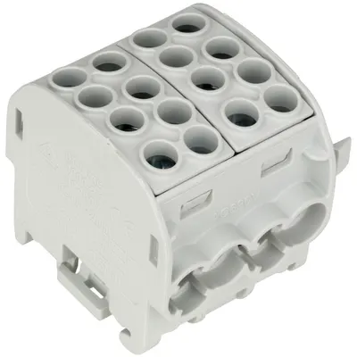 Clema derivatie, 35mm , 4 intrari-4 iesiri, Schrack IK026212 / 080220-X-4 gri