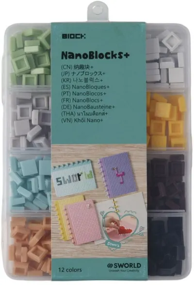 Set de cuburi decorative Sworld Block - 12 culori x 30 bucăți