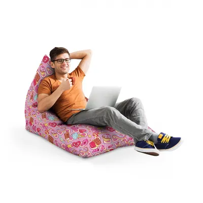 Fotoliu Puf Bean Bag tip Lounge Candies fundal roz