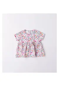 Tricou cu imprimeu floral pentru bebe fetita - 4.6633 - Multicolor - Alb/Portocaliu/Roz/Multicolor