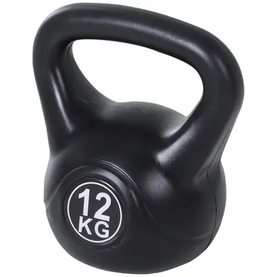 HomCom gantera kettlebell 12 kg, 27x21x31cm negru