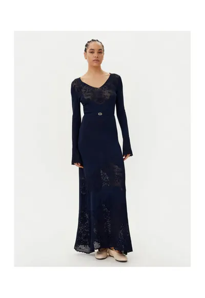 Rochie tricotata de dama - bleumarin