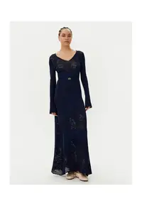 Rochie tricotata de dama - bleumarin