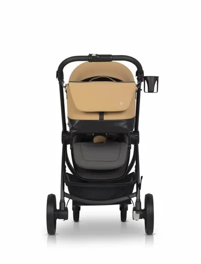 Geanta multifunctionala pentru mamici Euro Cart, compatibila carucioarelor Corso si Crox, cu un compartiment si buzunare, impermeabila si complet rigida, dimensiune 44 x 27 x 14 cm, Camel