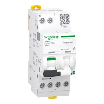 Acti9 Active AFDD, Intreruptor automat, detectie arc electric, cu Powertag, iC40N, 1P+N, curba C, 25A, 6kA, Active ARC MCB