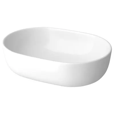 Lavoar pe blat alb lucios 50 cm, oval, Cersanit Moduo