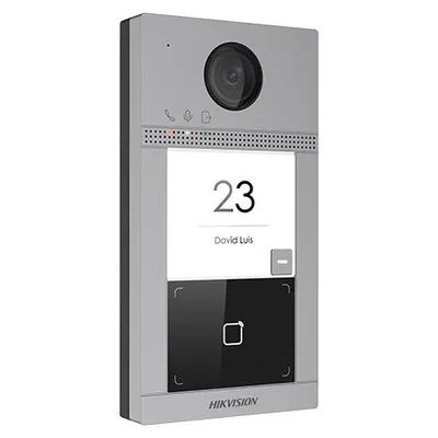 Post de exterior videointerfon IP Hikvision DS-KV8113-WME1, WiFi, pentru o singura familie, montaj aplicat, 2 relee