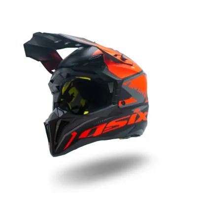 Casca motocross atv Asix 189, culoare negru portocaliu, marime XL