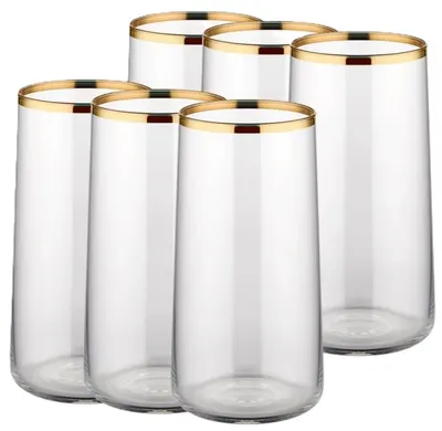 Pahare de apă Rakle - Avantgarde Gold Rim, 6 bucăți, 520 ml