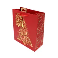 Pungă de cadou, din hârtie, colecția Clairefontaine de la Eurowrap, 25x21,5 cm, burduf de 10 cm, Magical Xmas
