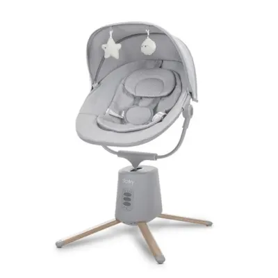 Leagan electric pentru bebelusi, Lorelli Storky, bluetooth, telecomanda, 5 viteze de leganare, Grey