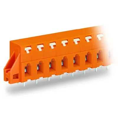 PCB terminal block; push-button; 2.5 mm²; Pin spacing 7.62 mm; 10-pole; CAGE CLAMP®; clamping collar; 2,50 mm²; orange