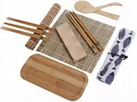 Set sushi Kinghoff - KH 1704, 11 piese, 100% bambus, maro
