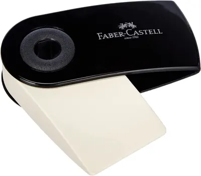 Eraser Faber-Castell - Mini, negru, cu manșetă