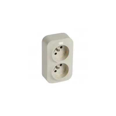 French standard prizas 2x2P+E pentruix inclined 45° - surface mounting - IP2X - 16A 250V~ - ivory