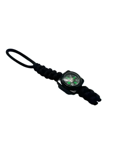 Breloc / Lanyard Paracord Talon Busola Negru - Default Title