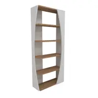 Biblioteca SELGE, pin atlantic + alb, 63,6x23,8x150 cm