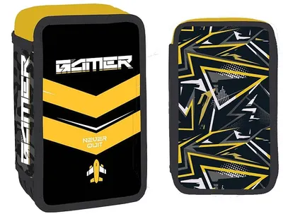Penar cu rechizite S. Cool - Gamer, 3 fermoare, 38 piese