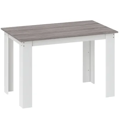HOMCOM Masă Modernă de Dining pentru 4-6 Persoane 120x69x75 cm Gri și Alb | Aosom Romania