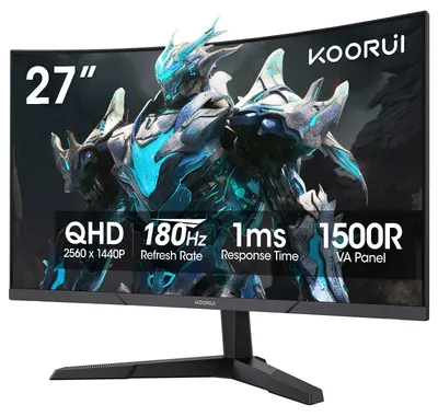 Monitor gaming KOORUI - 27E6QCA, 27'', QHD, 180Hz, 1ms, Curved