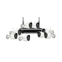 Sistem supraveghere IP WiFi exterior HikVision KIT-HK-WF-8EXT2MP-30IR, 8 camere, 2 MP, audio bidirectional, 4 mm, slot card, IR 30 m
