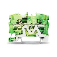 2-conductor ground terminal block; 4 mm²; suitable for Ex e II applications; side and center marking; for DIN-rail 35 x 15 and 35 x 7.5; Push-in CAGE CLAMP®; 4,00 mm²; green-yellow