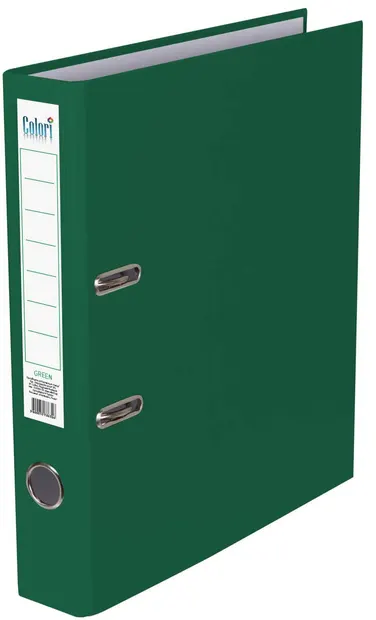 Dosar cu inele Colori - 5 cm, verde. cu cant metalic