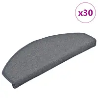 vidaXL Covorașe pentru scări, 30 buc., 65x24x4 cm, gri deschis și albastru, semirotunde, mari