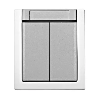 Buton dublu, 10A, PT, cleme elastice, IP54