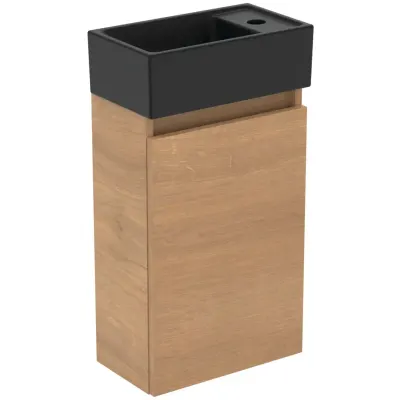 Dulap baie suspendat cu lavoar inclus 35 cm, stejar, Ideal Standard Eurovit+