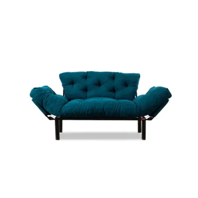 Canapea extensibila NITTA, 2 locuri, albastru petrol, 155x70x85 cm
