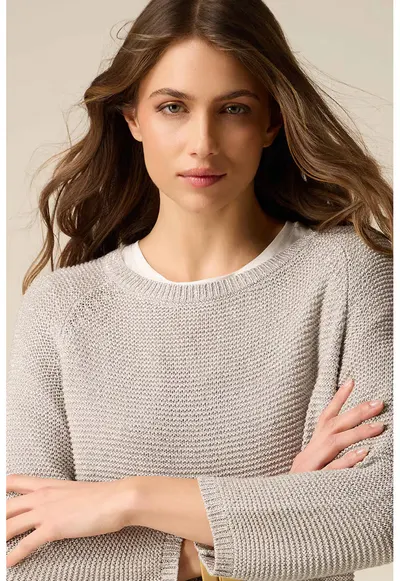 Pulover lejer cu maneci raglan - Bej