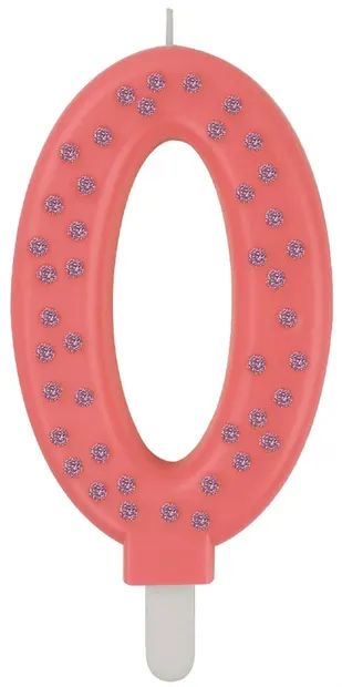 Lumanare pentru tort - Number 0 - Pink