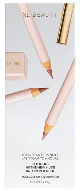 NL Beauty Trio creioane de buze Too Nude To Be True, 3 bucăți