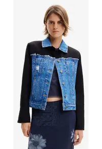Jacheta din denim cu nasturi