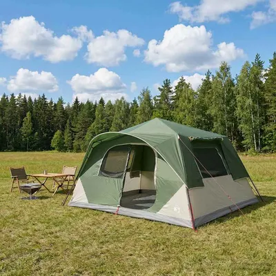 vidaXL Cort Instant 10 persoană Verde Poliester și oțel
