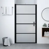Gossi usa de dus, negru, 81 x 195 cm, sticla securizata mata