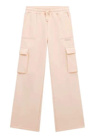 Pantaloni cargo cu croiala ampla si snur - Bej deschis