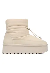 Cizme dama - flatform - bej - material textil -