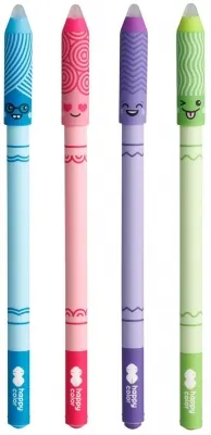 Roller gel cu rescriere, 0.5mm, albastru, Happy Color, Faces Lol