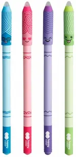 Roller gel cu rescriere, 0.5mm, albastru, Happy Color, Faces Lol