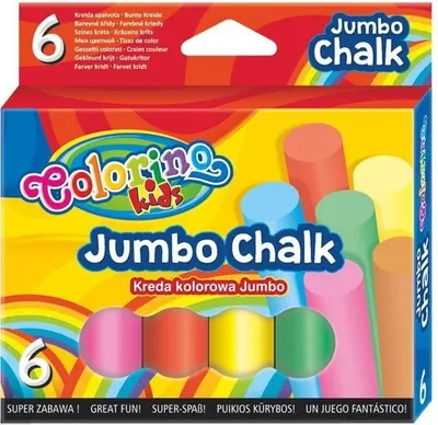 Crețe fără praf Colorino Kids - Jumbo, 6 culori