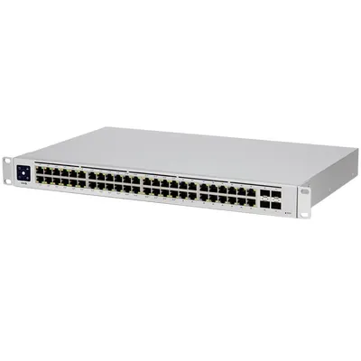 USW-48-PoE is 48-Port managed PoE switch with (48) Gigabit Ethernet ports including (32) 802.3at PoE+ ports, and (4) SFP ports.