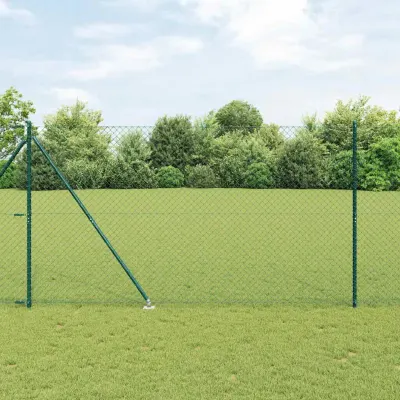 vidaXL Gard de lanț cu vârfuri 10 x 1,5 m Oțel cu strat de PVC Verde