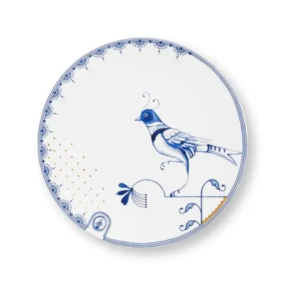 Farfurie din porțelan, Pip Studio, White, 18 cm, colecția Pip & The Blue Bird