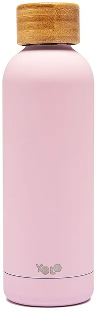 Sticlă termică YOLO - Pastel Pink, 500 ml, capac maro