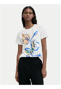 Tricou dama - alb - croiala regular fit - bumbac
