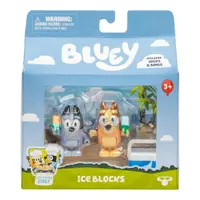 Set de joaca cu 2 figurine, Bluey, Ice Blocks, Bingo si Socks