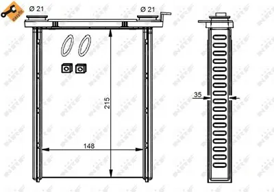 Schimbator caldura incalzire habitaclu (cu easy fit elements) FIAT TALENTO; NISSAN NV300; OPEL VIVARO B; RENAULT FLUENCE, GRAND SCENIC III, MEGANE CC, MEGANE III, SCENIC III, TRAFIC III 1.2-2.0D dupa
